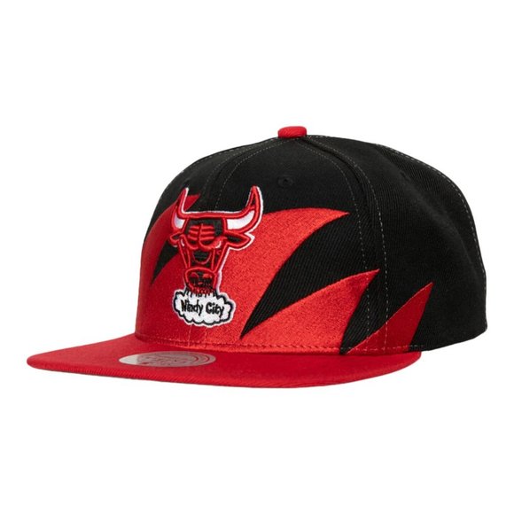 Chicago Bulls Sharktooth Snapback Hat Mitchell & Ness Vintage 90's Windy City - Picture 1 of 8
